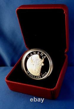 Canada 2014 $20 Bison, A Portrait 1 oz. 99.99% Pure Silver Proof, Edge Lettering
