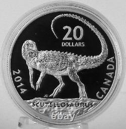 Canada 2014 $20 Canadian Dinosaurs Scutellosaurus 1 oz Pure Silver Proof Coin