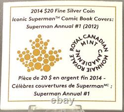 Canada 2014 $20 Iconic Superman Comic Covers Superman Annual #1 2012 1 oz Silver
