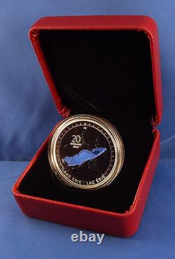 Canada 2014 $20 Lake Erie, 1 oz. Pure Silver Proof with Translucent Blue Enamel