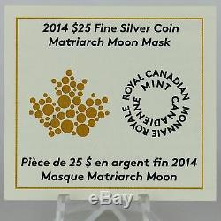 Canada 2014 $25 Matriarch Moon Mask 99.99% Pure Silver Ultra-High Relief Proof
