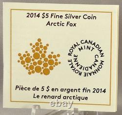 Canada 2014 $5 Arctic Fox 1 oz. 99.99% Pure Silver Proof Numismatic Coin