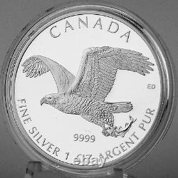 Canada 2014 $5 Bald Eagle with Fish 1 oz 99.99% Pure Silver Proof Coin