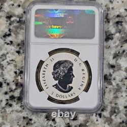 Canada 2014 $5 Maple Leaf Gilt Reverse Proof Silver Commemorative NGC PF 70