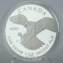Canada 2014 $5 Peregrine Falcon 1 oz. 99.99% Pure Silver Proof Coin