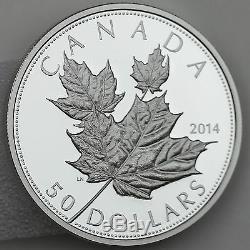 Canada 2014 $50 Maple Leaf in High Relief 5 Troy oz. Pure Silver Proof Coin
