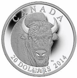 Canada 2014 Bison $20 x 4-Coin Set Pure Silver Proof Perfect