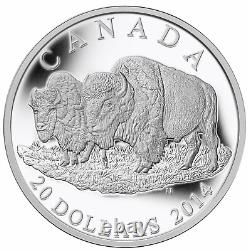 Canada 2014 Bison $20 x 4-Coin Set Pure Silver Proof Perfect