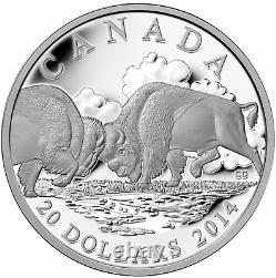 Canada 2014 Bison $20 x 4-Coin Set Pure Silver Proof Perfect