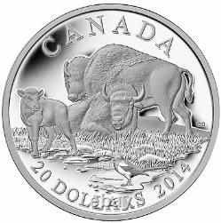 Canada 2014 Bison $20 x 4-Coin Set Pure Silver Proof Perfect