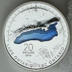 Canada 2014 Lake Ontario $20 1 oz Pure Silver Enameled Proof Coin Great Lakes #2
