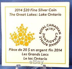 Canada 2014 Lake Ontario $20 1 oz Pure Silver Enameled Proof Coin Great Lakes #2