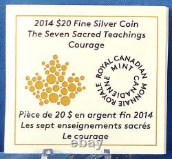 Canada 2014 The Seven Sacred Teachings Courage, 1 Oz Pure Silver $20 Proof Coin
