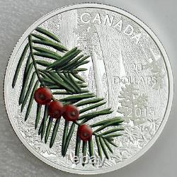 Canada 2015 $20 Forests of Canada Columbian Yew Tree, Pure Silver Color Proof
