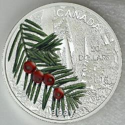 Canada 2015 $20 Forests of Canada Columbian Yew Tree, Pure Silver Color Proof