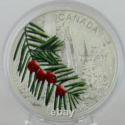 Canada 2015 $20 Forests of Canada Columbian Yew Tree, Pure Silver Color Proof