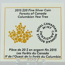 Canada 2015 $20 Forests of Canada Columbian Yew Tree, Pure Silver Color Proof