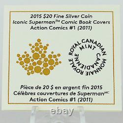 Canada 2015 $20 Superman Action Comics #1, 1 oz. 99.99% Pure Silver Proof Coin