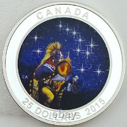Canada 2015 $25 The Quest One Oz. Pure Silver Glow-in-the-Dark Color Proof Coin