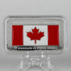 Canada 2015 $50 Canadian Flag 50th Anniversary 1.5 oz. Pure Silver Rectangular