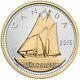 Canada 2015 Big Coins Series #3 Bluenose 10 Cents 5 Oz Silver Proof Gold Plated