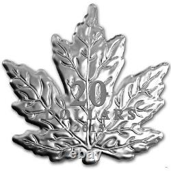 Canada 2015 Maple Leaf Shaped $20 1 Oz Pure Silver Proof Coin Perfect