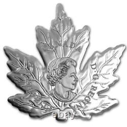 Canada 2015 Maple Leaf Shaped $20 1 Oz Pure Silver Proof Coin Perfect