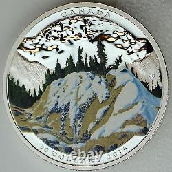 Canada 2016 $20 Landscape Illusion Mountain Goat 99.99% Pure Silver Color Proof