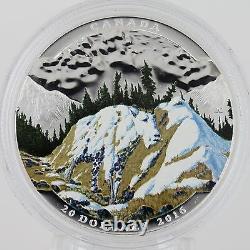 Canada 2016 $20 Landscape Illusion Mountain Goat 99.99% Pure Silver Color Proof