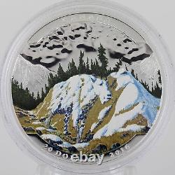 Canada 2016 $20 Landscape Illusion Mountain Goat 99.99% Pure Silver Color Proof