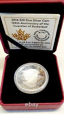 Canada 2016 Basketball 125th Anniv of Invention 1 Oz Silver Proof Convex Coin
