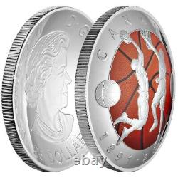 Canada 2016 Basketball 125th Anniv of Invention 1Oz $25 Silver Proof Convex Coin