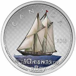 Canada 2016 Big Coins Series #3 Bluenose Color 10 Cents 5 Oz Pure Silver Proof