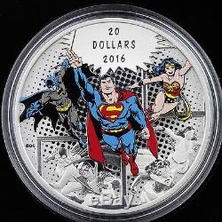 Canada 2016 DC Comics Originals The Trinity 99.99% Pure Silver Color Proof