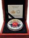 Canada 2016 Murano GLASS MAPLE LEAF Autumn Radiance $50 5 Oz Pure Silver Proof