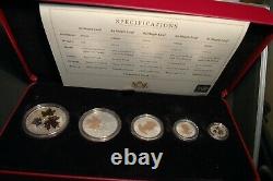 Canada 2016 SILVER Proof Set $5, $4, $3, $2, $1.999 Fine Maple Leaf (MD)