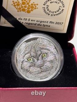 Canada 2017 $15 Dollar In The Eyes Of The Lynx Silver. 9999 Proof Coin