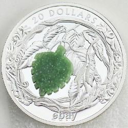 Canada 2017 $20 Brilliant Birch Leaves With Drusy Stone 1 oz. Pure Silver Proof