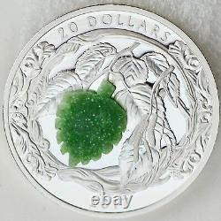 Canada 2017 $20 Brilliant Birch Leaves With Drusy Stone 1 oz. Pure Silver Proof