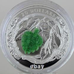 Canada 2017 $20 Brilliant Birch Leaves With Drusy Stone 1 oz. Pure Silver Proof