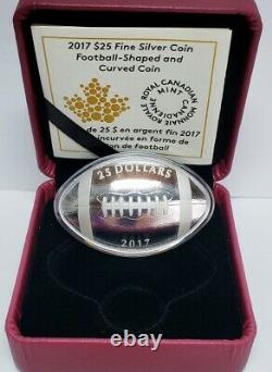 Canada 2017 $25 Football. 9999 Silver Proof Coin