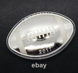 Canada 2017 $25 Football. 9999 Silver Proof Coin