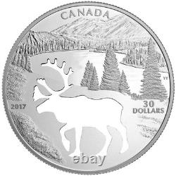 Canada 2017 Animal Cutout Woodland Caribou $30 Silver Proof Coin in OGP Perfect