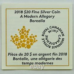 Canada 2018 $20 A Modern Allegory Borealia 1 oz Pure Silver Gold-Plated Coin