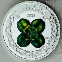 Canada 2018 $20 Lucky Four Leaf Clover 1 oz. Pure Silver Color Proof Coin