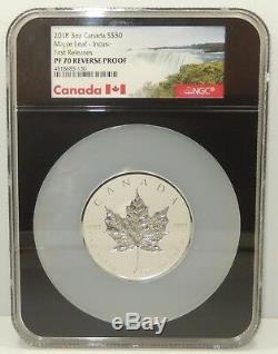 Canada, 2018 3 oz $50 Silver Incuse Maple Leaf NGC Reverse Proof PF70