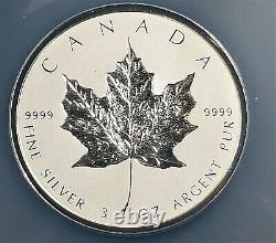 Canada 2018 $50 3 oz Silver Reverse Proof Incuse Maple Leaf NGC PF 70 FDI w COA