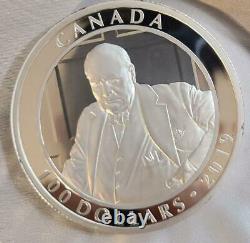 Canada -2019 Winston Churchill The Roaring Lion $100 10OZ Pure Silver Proof Coin