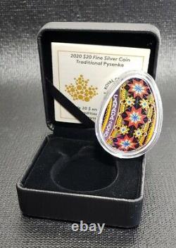 Canada 2020 $20 Traditional Pysanka Egg Shape. 9999 Silver Proof Coin
