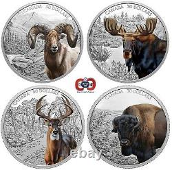 Canada 2020-2021 Imposing Icons 4 x 2 Oz $30 Silver Proof Coin Set in Large Case